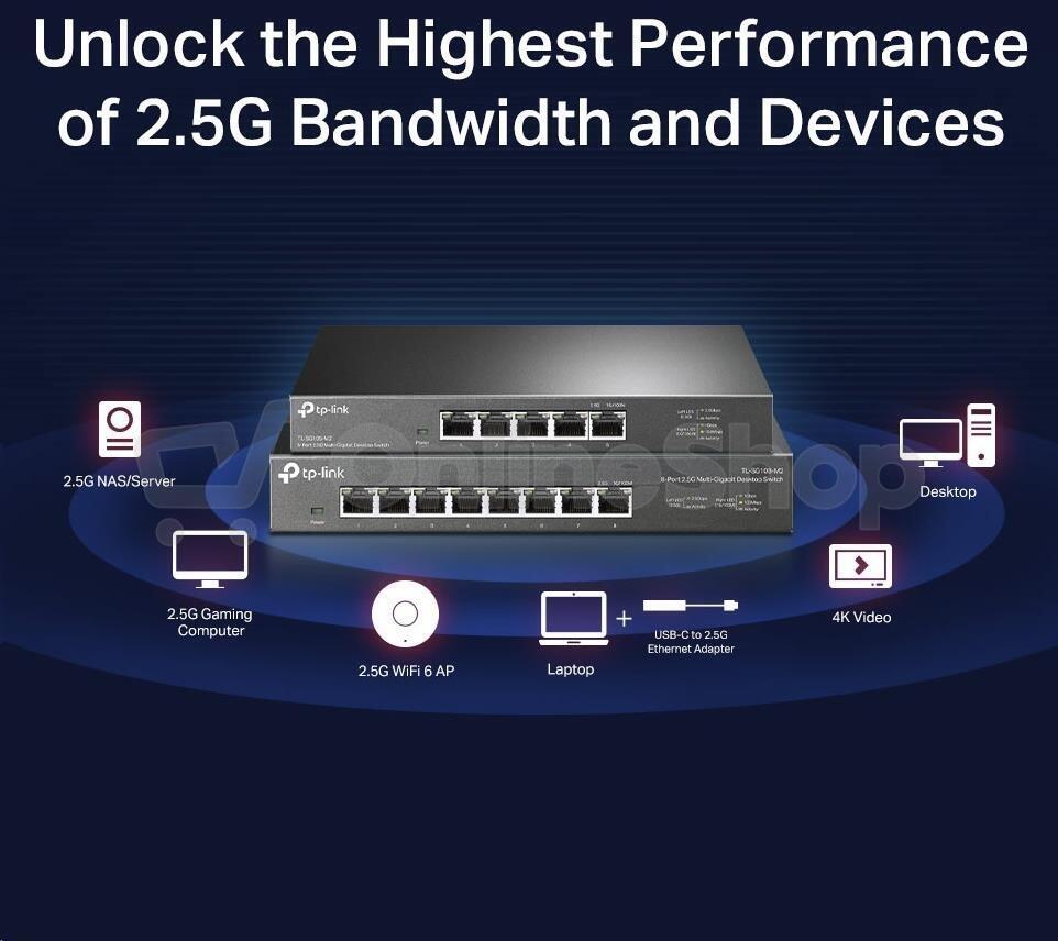 TP-Link TL-SG108-M2 8x2.5G Multi-Gb Desktop Switch