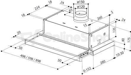 Odsavač par Faber FLEXA HIP NG BK A60