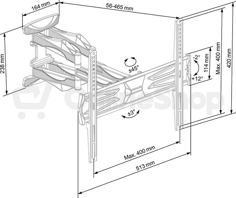 Držák na TV ECG LD 326001