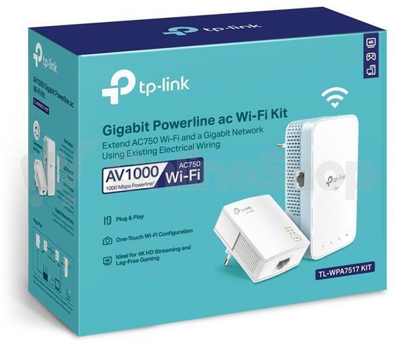 Powerline ethernet TP-Link TL-WPA7517 KIT ac WiFi kit, adaptér (1000 Mbps), OneMesh