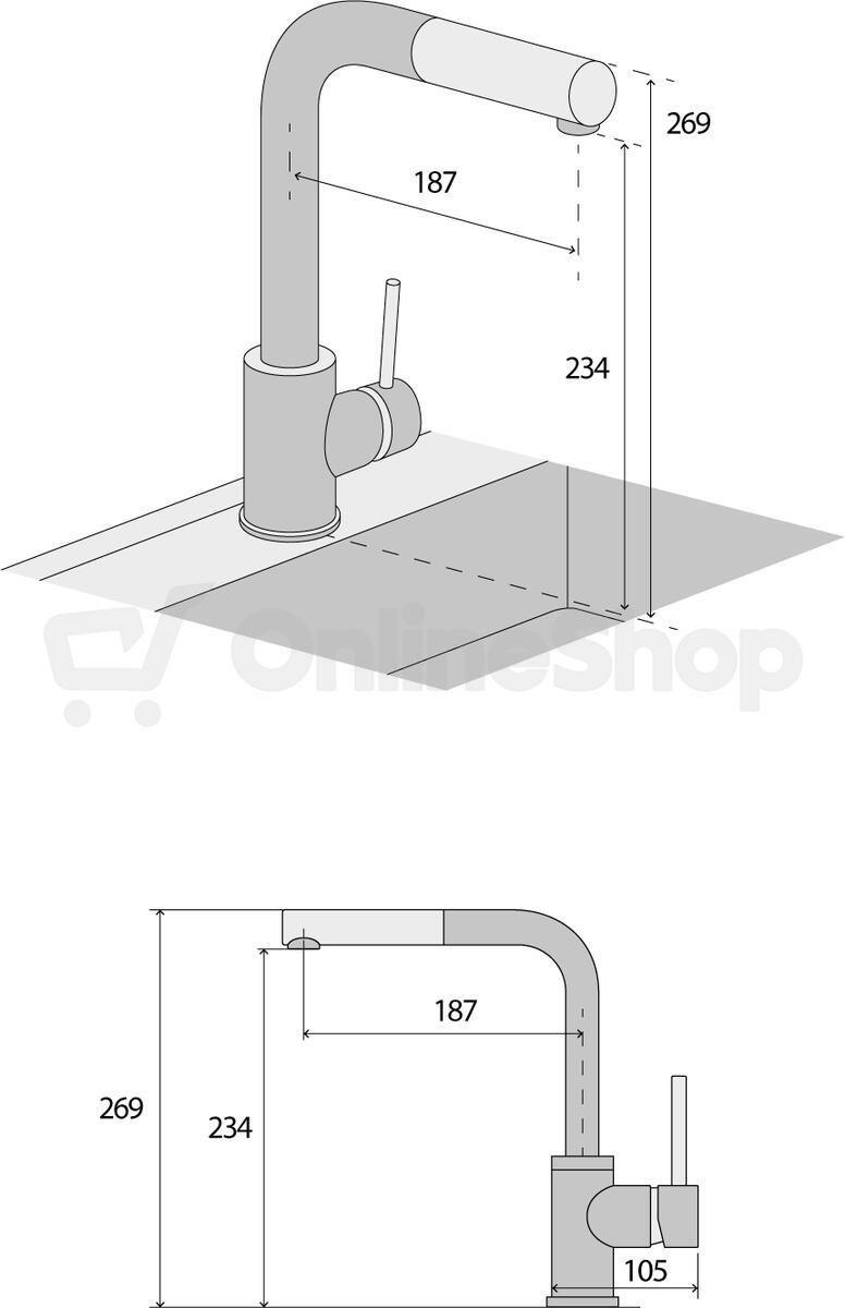 Concept Dřezová baterie se sprchou BDG4527bc ČERNÁ