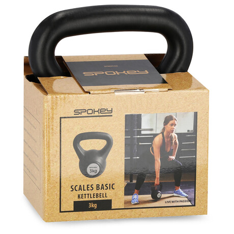 Spokey SCALES BASIC Kettlebell plastová činka 3 kg