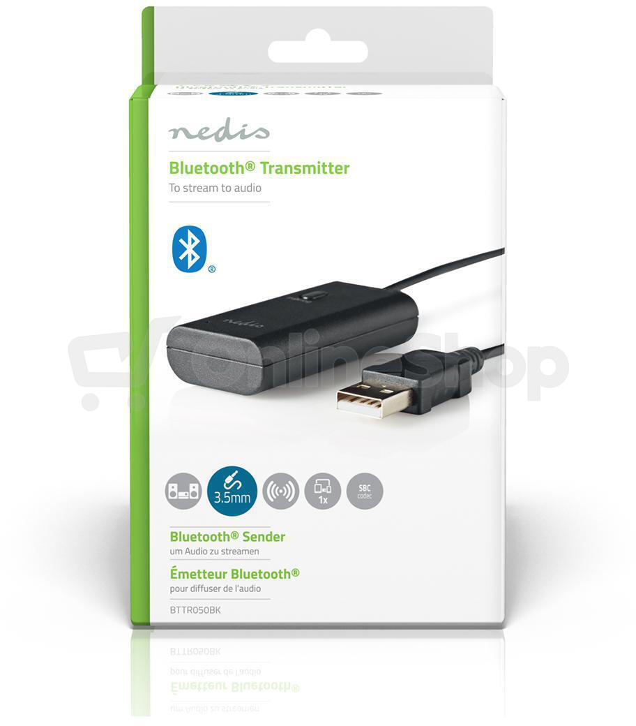 Audio vysílač pro sluchátka Bluetooth NEDIS BTTR050BK