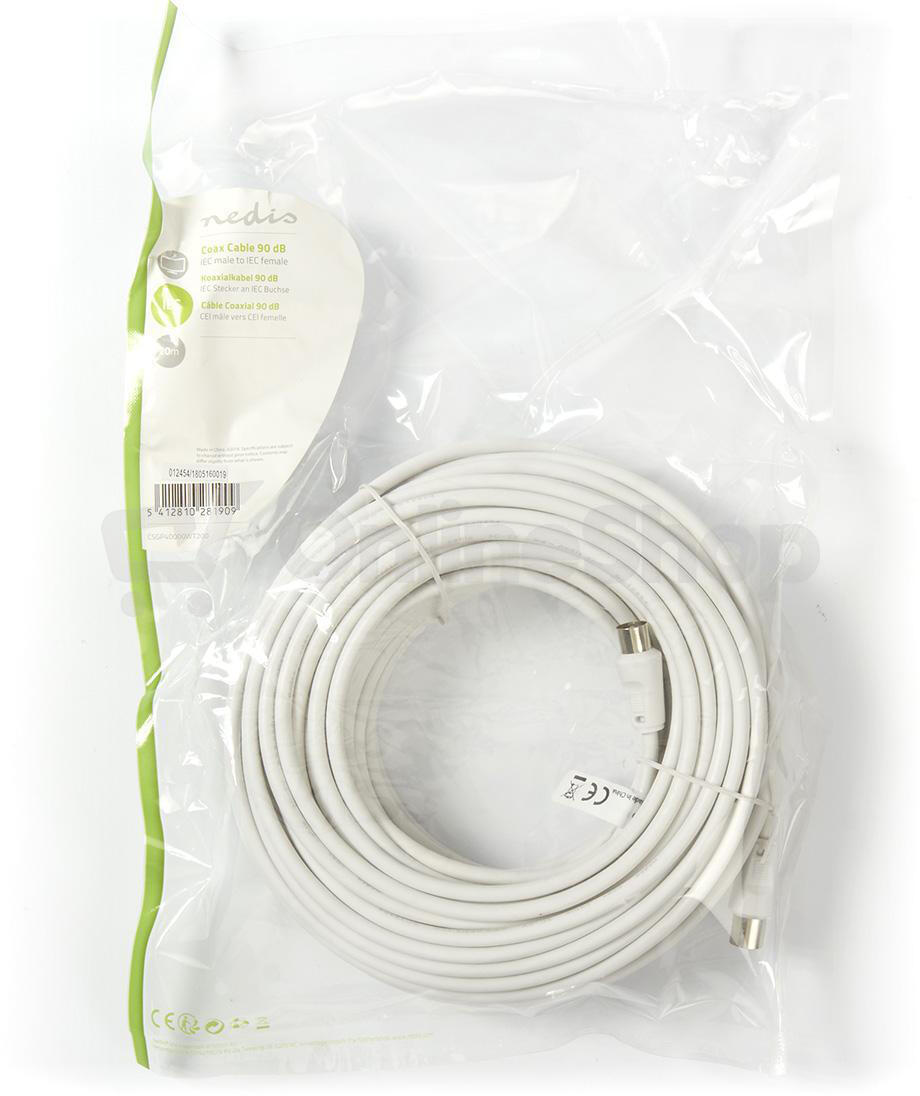 Koaxiální kabel NEDIS CSGP40000WT200, bílý