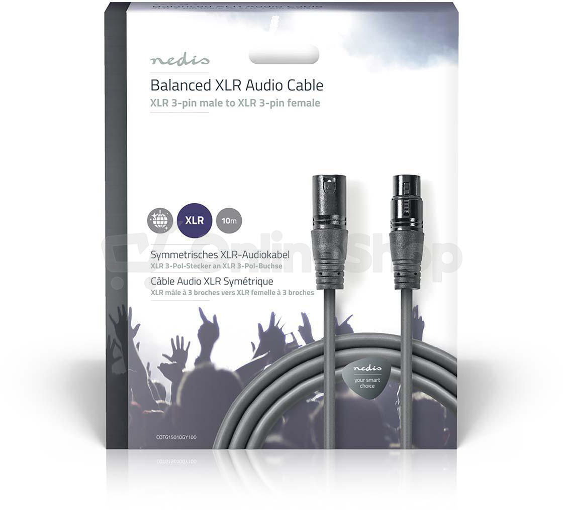 Vyvážený Audio kabel NEDIS COTG15010GY100