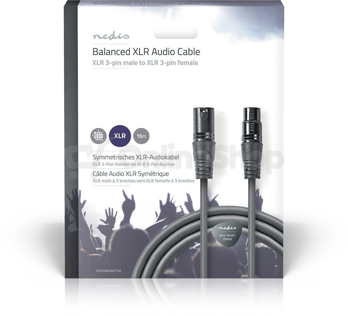 Vyvážený Audio kabel NEDIS COTG15010GY150