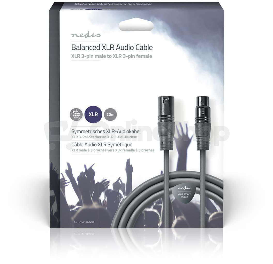 Vyvážený Audio kabel NEDIS COTG15010GY200