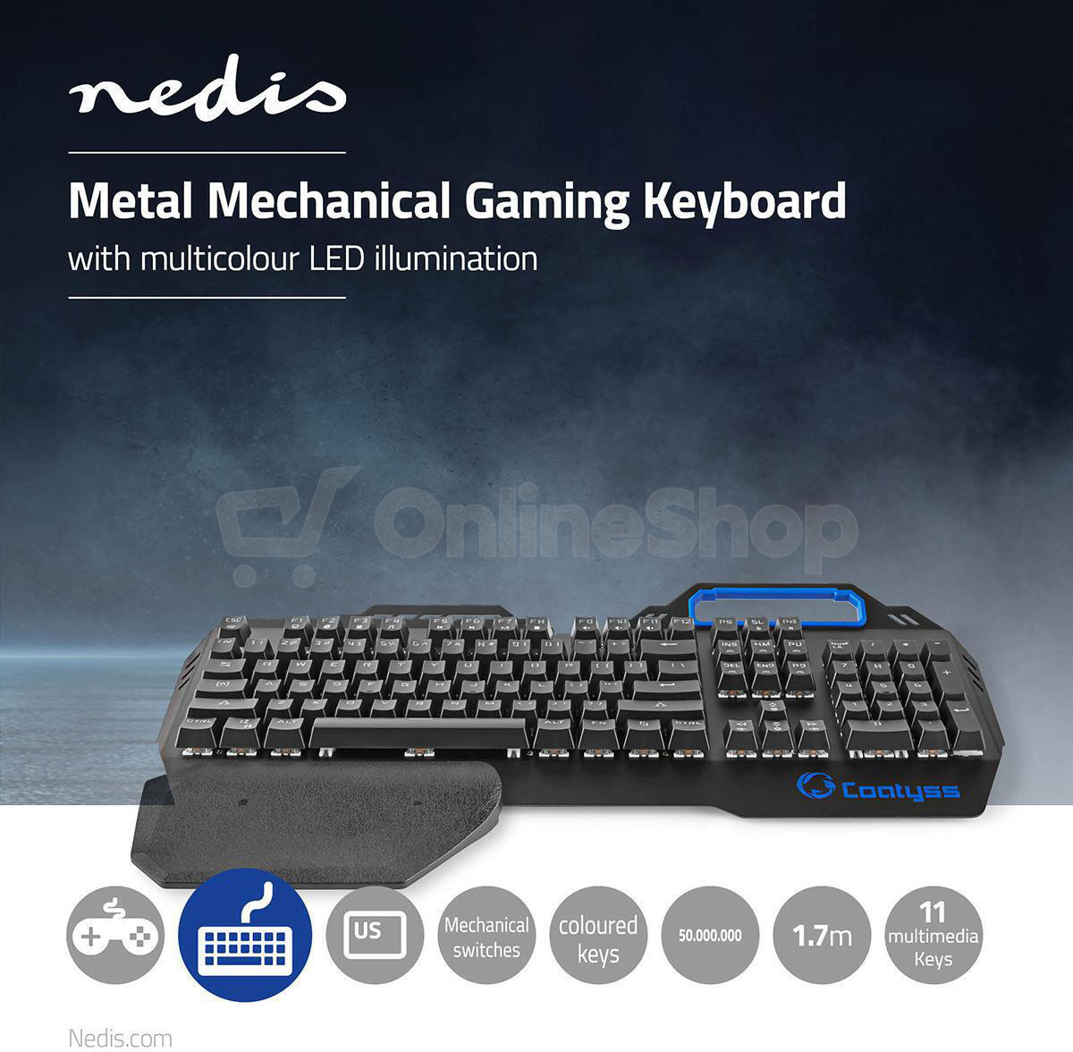 Wired Gaming Keyboard NEDIS GKBD400BKUS