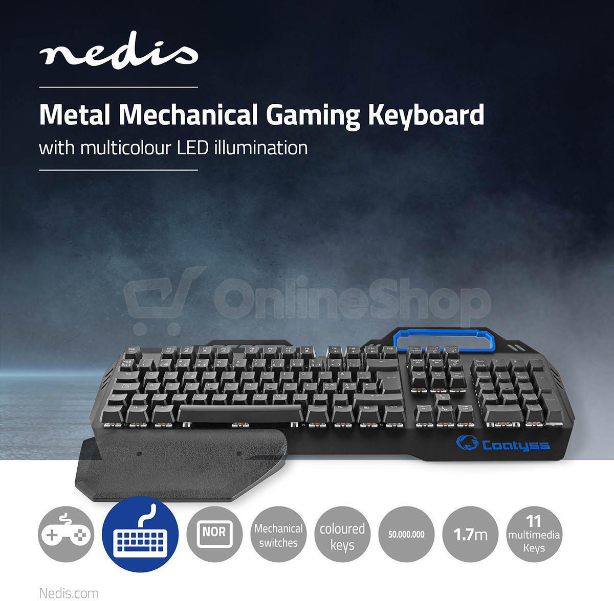 Wired Gaming Keyboard NEDIS GKBD400BKND