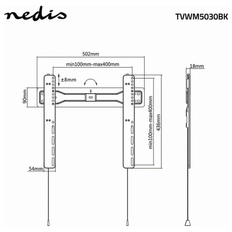 Nstnn TV Drk Fixn NEDIS TVWM5030BK