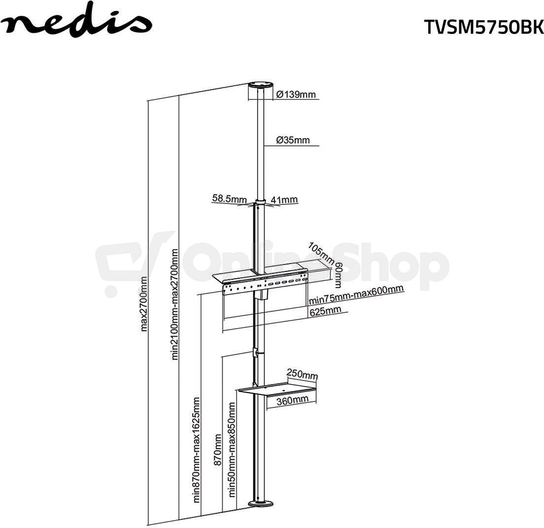 TV stojan Full Motion NEDIS TVSM5750BK