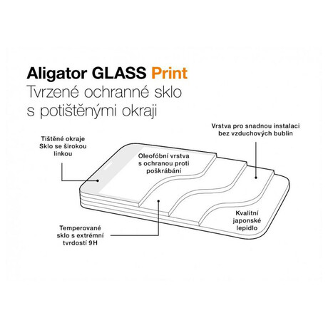 Aligator Ochrana displeje GLASS PRINT Samsung Galaxy A52 (5G) ern