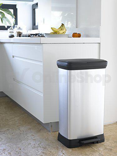 Odpadkový koš Curver Deco Bin 50 l stříbrný