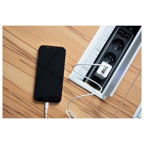 FIXED s&nbsp;2xUSB-C a&nbsp;USB výstupem, podpora PD, 65W, bílá (foto 9)