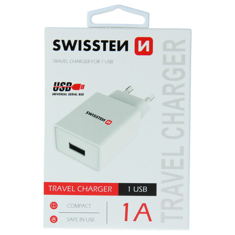 SWISSTEN S͍OV ADAPTR SMART IC 1x USB 1A POWER BL