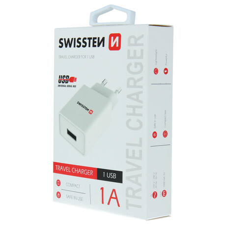 SWISSTEN S͍OV ADAPTR SMART IC 1x USB 1A POWER BL