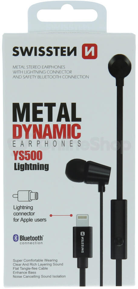 SLUCHÁTKA SWISSTEN EARBUDS DYNAMIC LIGHTNING YS500 ČERNÁ