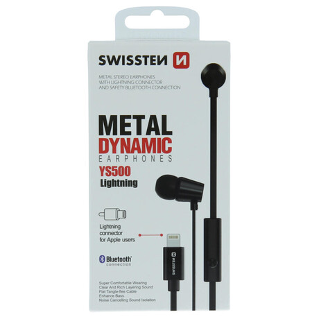 Swissten EARBUDS DYNAMIC LIGHTNING YS500 ČERNÁ (foto 2)