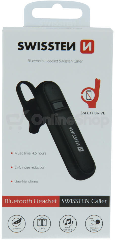 BLUETOOTH HEADSET SWISSTEN CALLER ČERNÝ