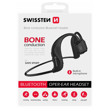 Swissten Bone Conduction, černá, rozbaleno (foto 2)