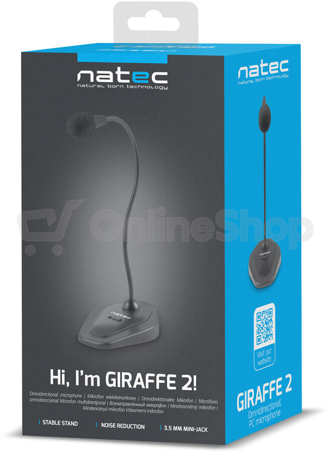 NATEC mikrofon GIRAFFE 2, Mini Jack, černý (NMI-1563)