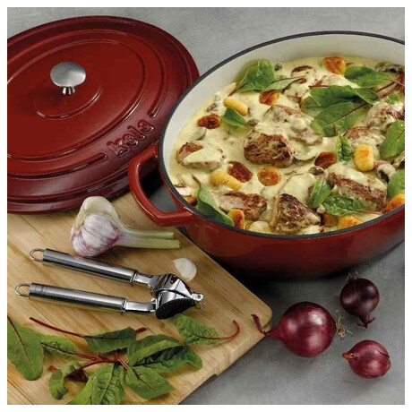 KELA Pek litinov s poklic CALIDO 32 x 25 cm erven KL-11942