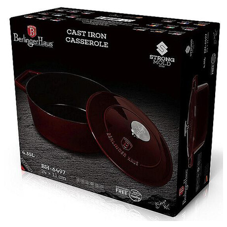 BERLINGERHAUS Pek litinov s poklic 24 cm Burgundy Line BH-6497