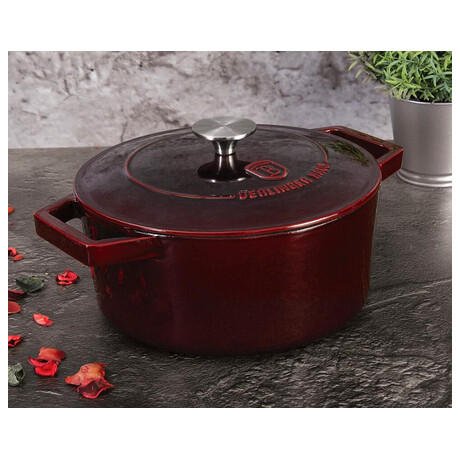 BERLINGERHAUS Pek litinov s poklic 24 cm Burgundy Line BH-6497