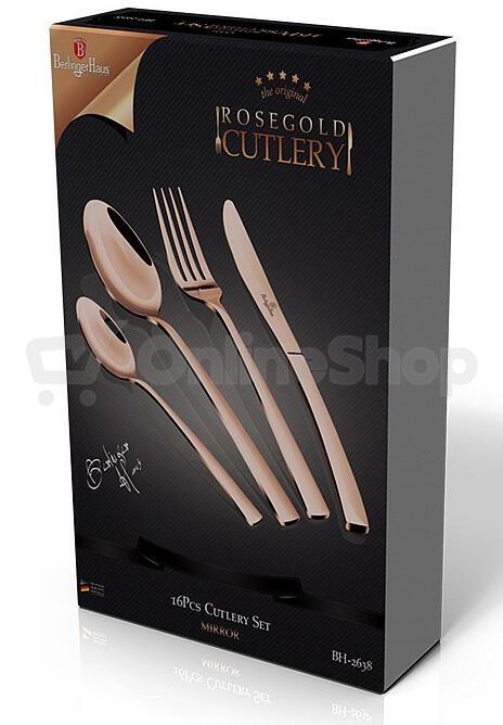 Sada příborů BERLINGERHAUS Rosegold Metallic Line BH-2638, 16 ks
