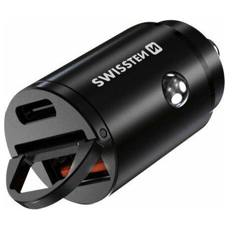 SWISSTEN CL ADAPTR POWER DELIVERY USB-C + SUPER CHARGE 3.0 30W NANO STBRN