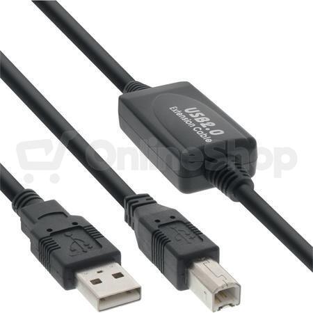Repeater a propojovací kabel PREMIUMCORD USB 2.0 A/M-B/M 10m