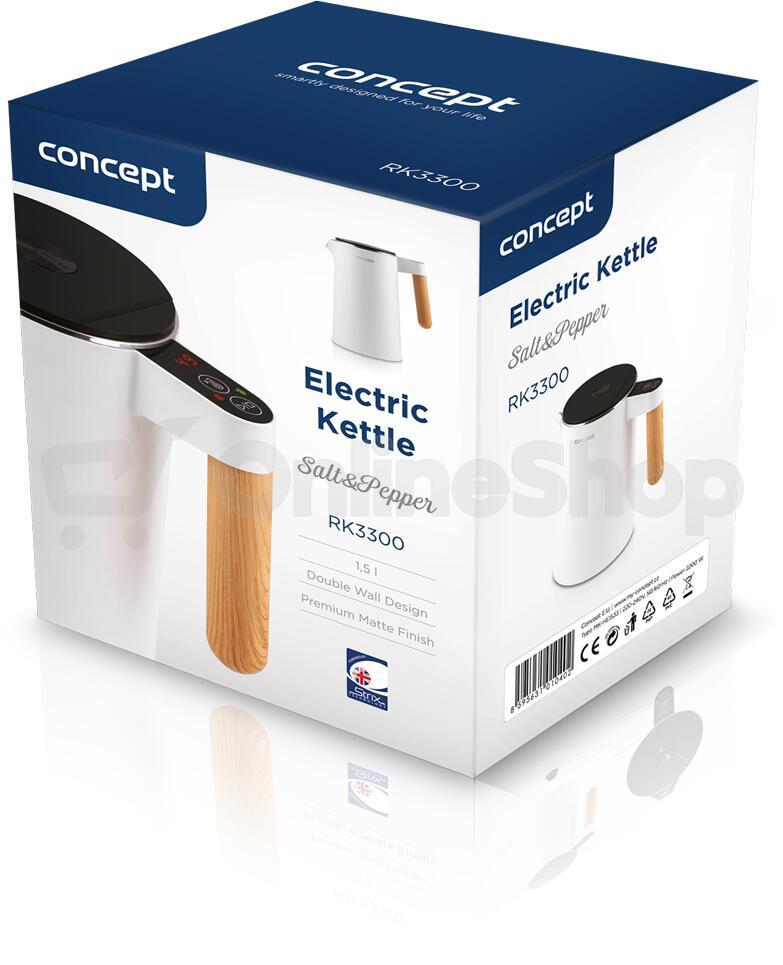 Rychlovarná konvice Concept RK3300 Salt & Pepper bílá