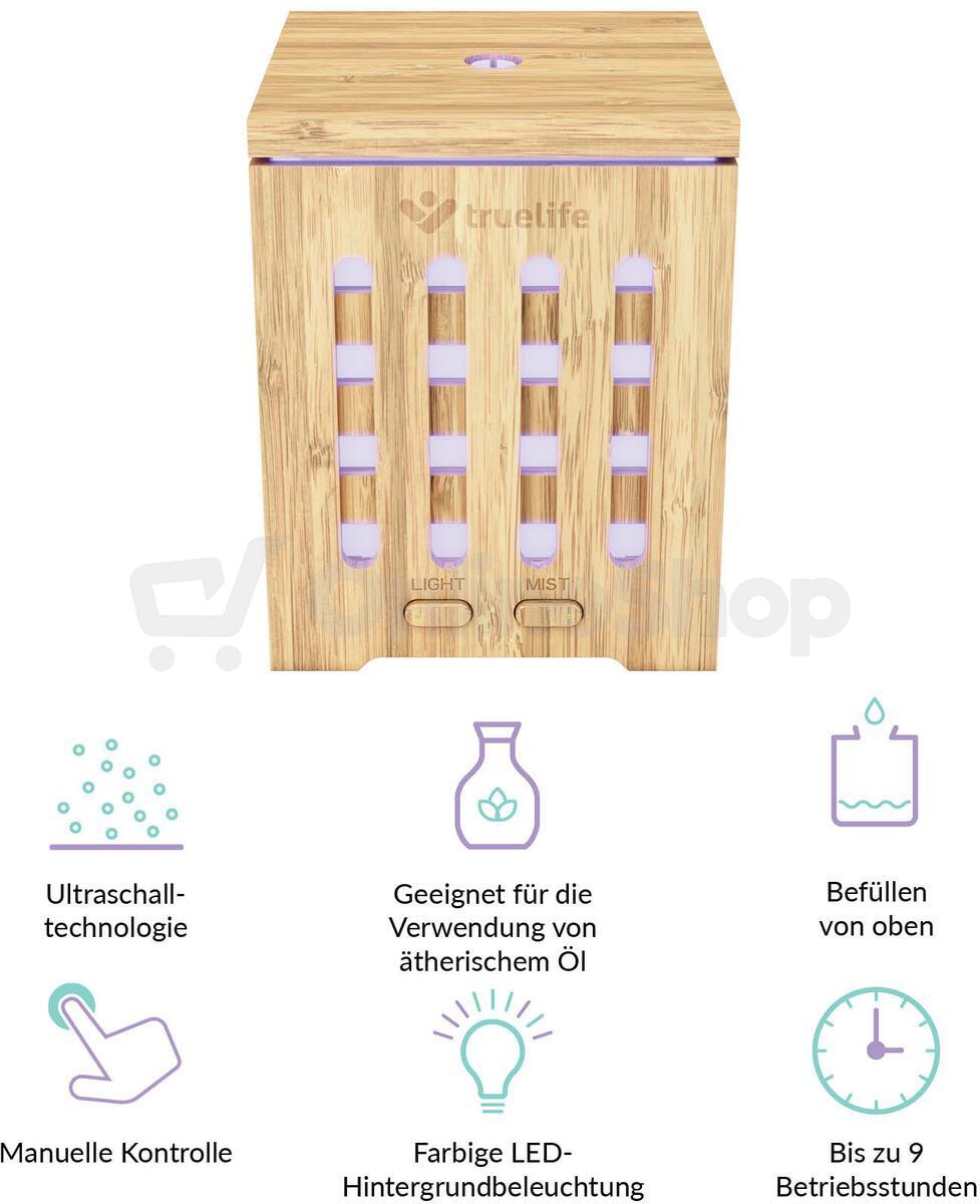 Aroma difuzér a zvlhčovač vzduchu TrueLife AIR Diffuser D7 Bamboo