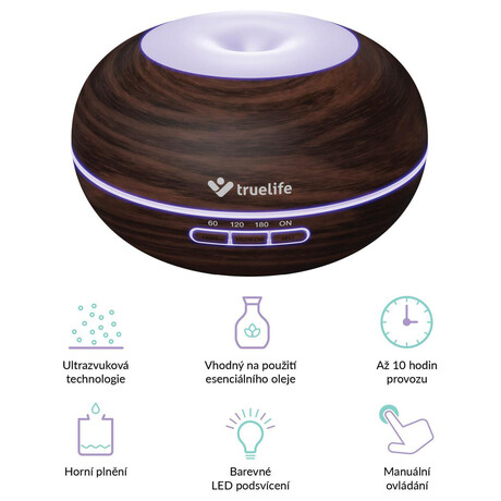 Aroma difuzr a zvlhova vzduchu TrueLife AIR Diffuser D5 Dark