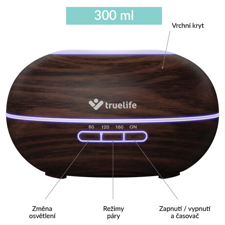 Aroma difuzr a zvlhova vzduchu TrueLife AIR Diffuser D5 Dark