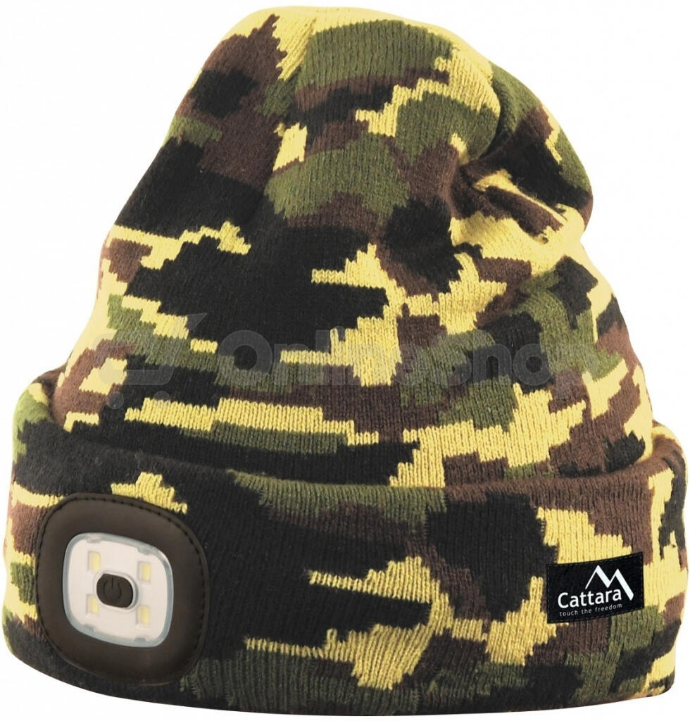 Čepice s čelovkou CATTARA 14020 Army nabíjecí