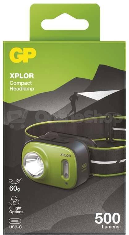LED nabíjecí čelovka GP Xplor PHR17, 500 lm (P8567)