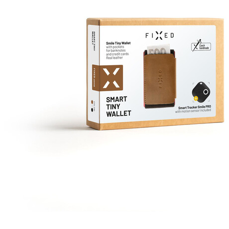 FIXED Smile Tiny Wallet se&nbsp;smart trackerem FIXED Smile PRO, hnědá (foto 4)