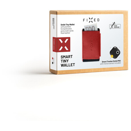 FIXED Smile Tiny Wallet se&nbsp;smart trackerem FIXED Smile PRO, červená (foto 4)