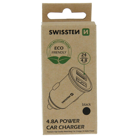 SWISSTEN CL ADAPTR 2x USB 4,8A METAL ERN (ECO BALEN)