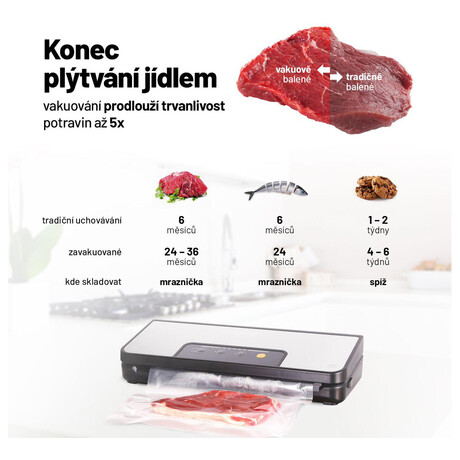 SET Vakuovaka Lauben Vacuum Sealer 60SB + Sous Vide Stick SV01 + Nhradn flie 2805, 2 ks