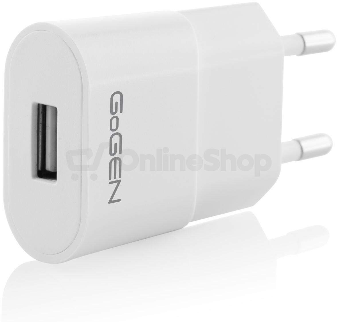 Nabíječka do sítě GoGEN ACH 103 CC,1x USB 1A (5W) + USB-C kabel 1m - bílá
