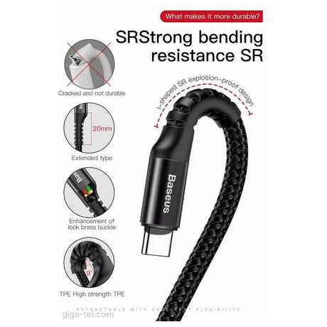 Baseus Spring-loaded USB-C cable 1m&nbsp;2A (foto 5)