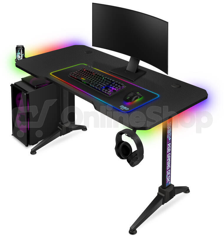 CONNECT IT NEO+ herní stůl s RGB podsvícením, ČERNÝ (CGD-2020-BK)