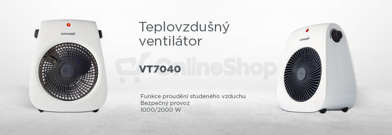 Teplovzdušný ventilátor Concept VT7040, bílý