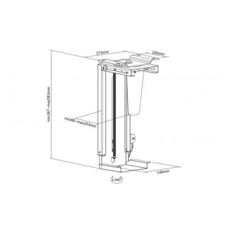 DIGITUS univerzln drk na PC pro mont na stl s funkc Easy-Locking (DA-90411)