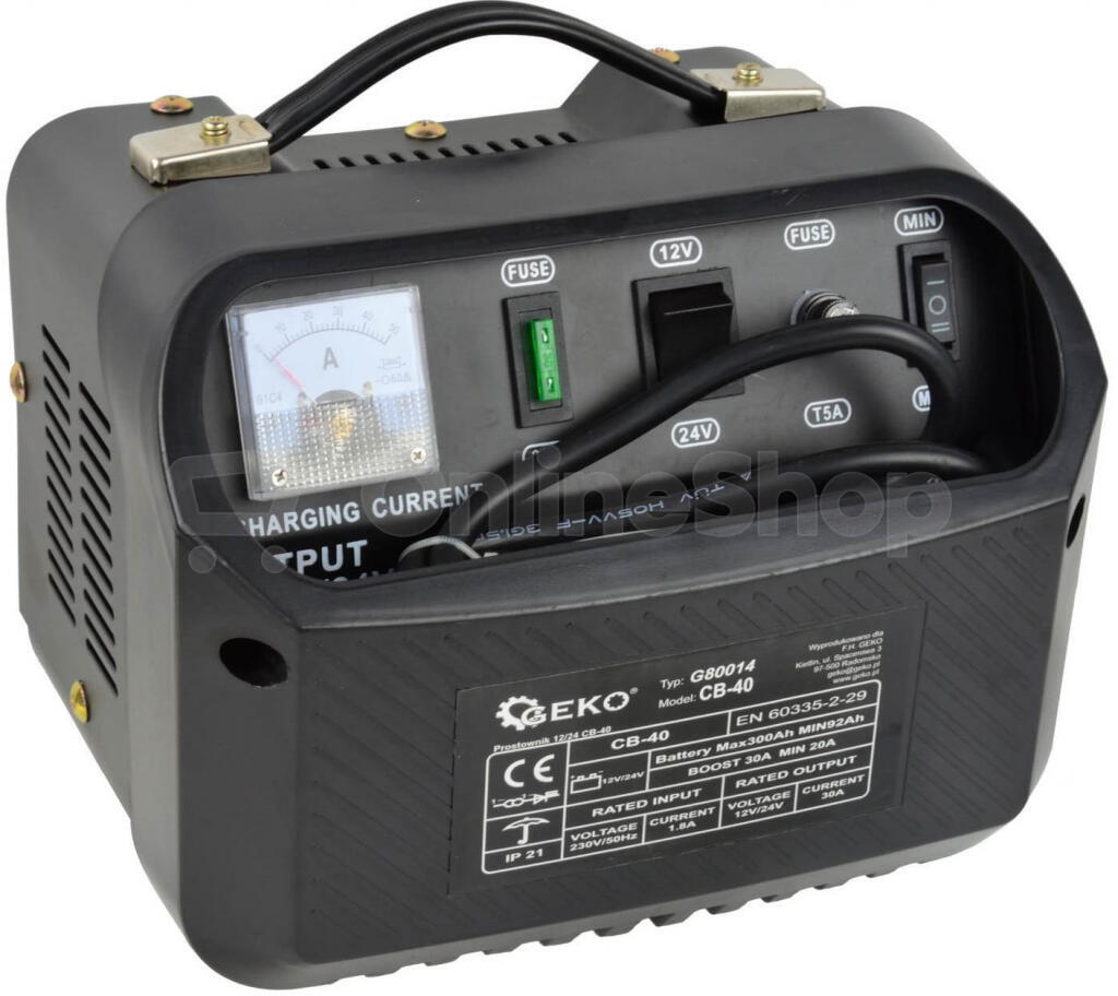 Nabíječka autobaterií 12/24V, CB-40 GEKO