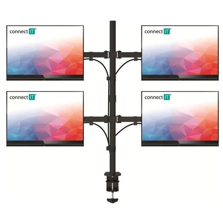 CONNECT IT&nbsp;QuadroArm Basic stolní držák na&nbsp;4 monitory, černá (foto 1)