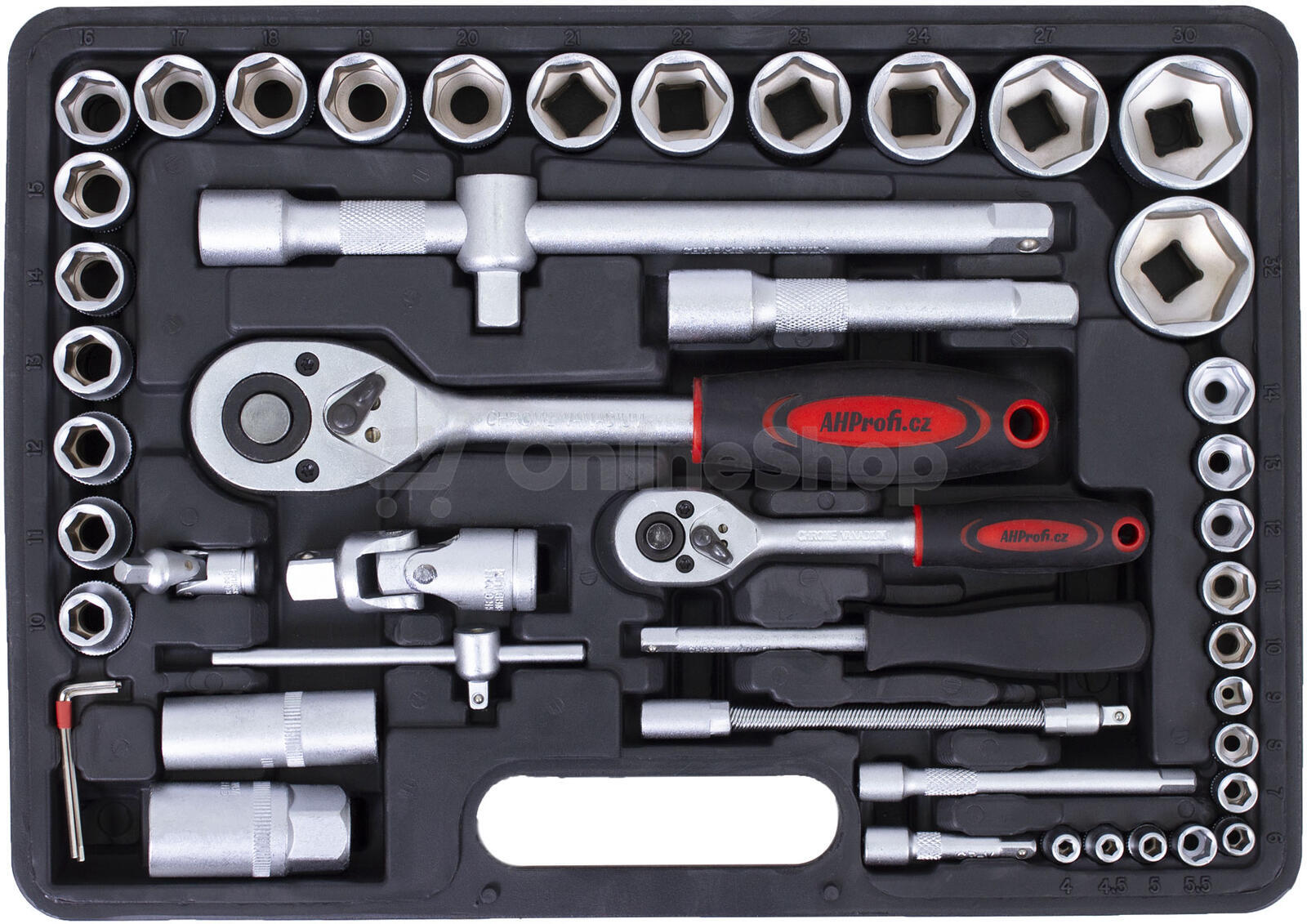 Gola sada s klíči 1/4" a 1/2", 61 ks - AH126101 AHProfi