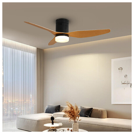 Immax NEO LITE VENTO SMART Stropní svítidlo s ventilátorem 18W/26W Tuya WiFi černá/dřevo
